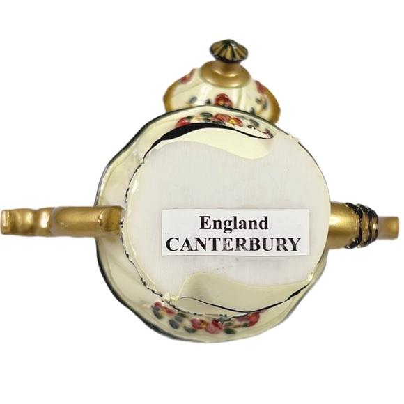 NEW 2 Vintage Nini Teapots Canterbury & Tranquility Trinket Box Keepsake - Picture 4 of 9